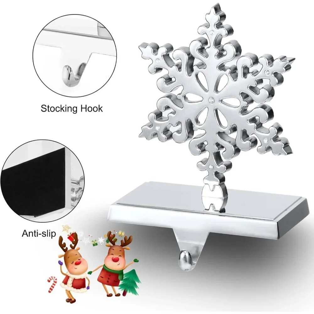 Weighted Christmas Stocking Holders Set of 2 - Stylish Mantel Décor Pieces